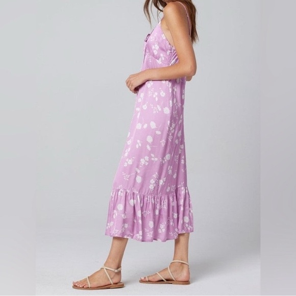 ANTHROPOLOGIE | Saltwater Luxe Midi Lavender Cottagecore Floral Enzo Dress Sz S - Picture 2 of 12